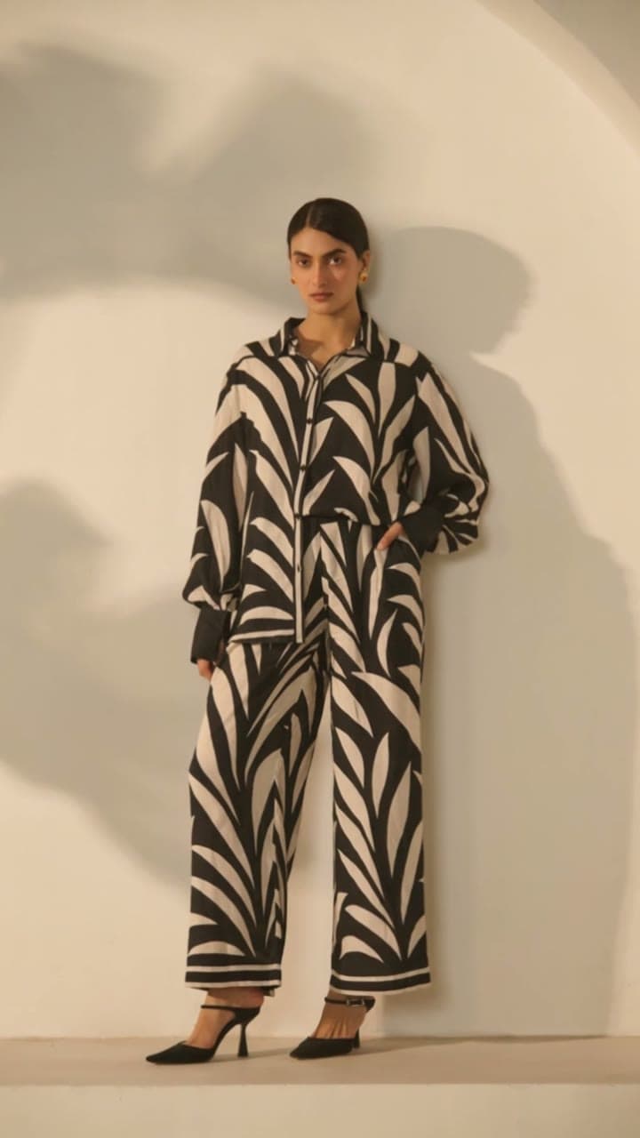 A still from the Inkwash reel — the Inkwash Co-ord Set in the Jaipur studio