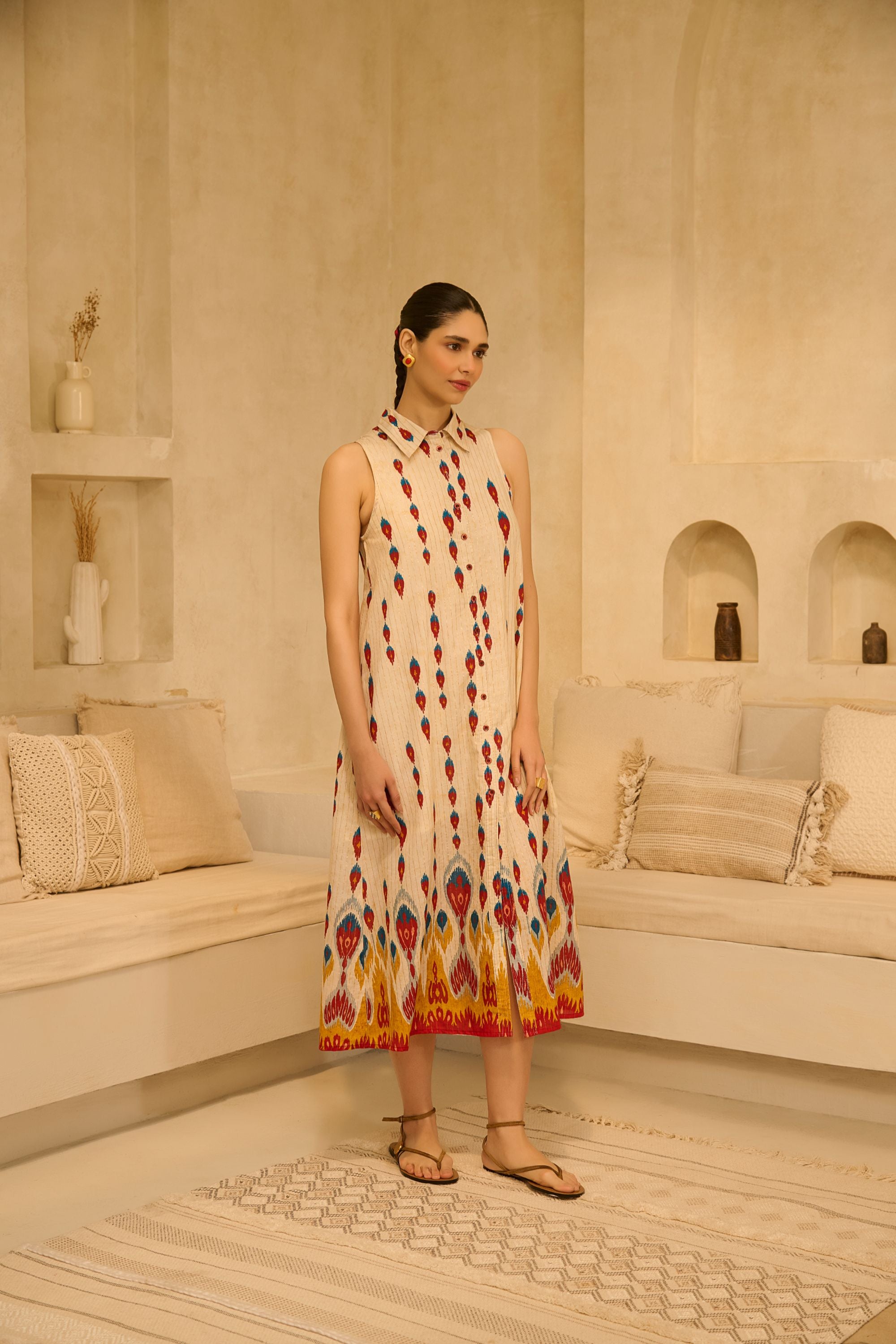 Botanical Mix Tiered Maxi Dress.