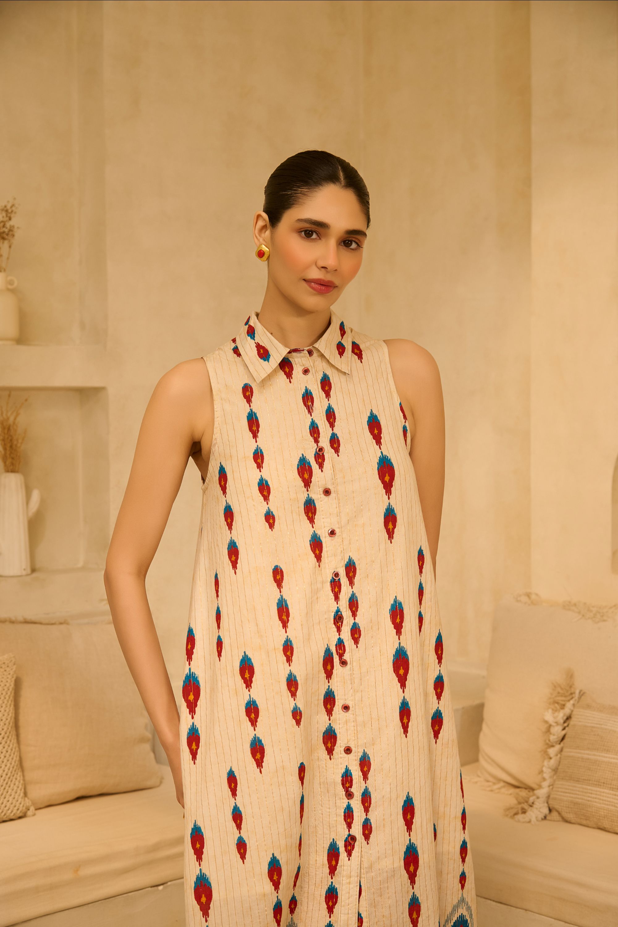 Botanical Mix Tiered Maxi Dress.