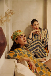 Mustard & Olive Checkered Co-ord Set .