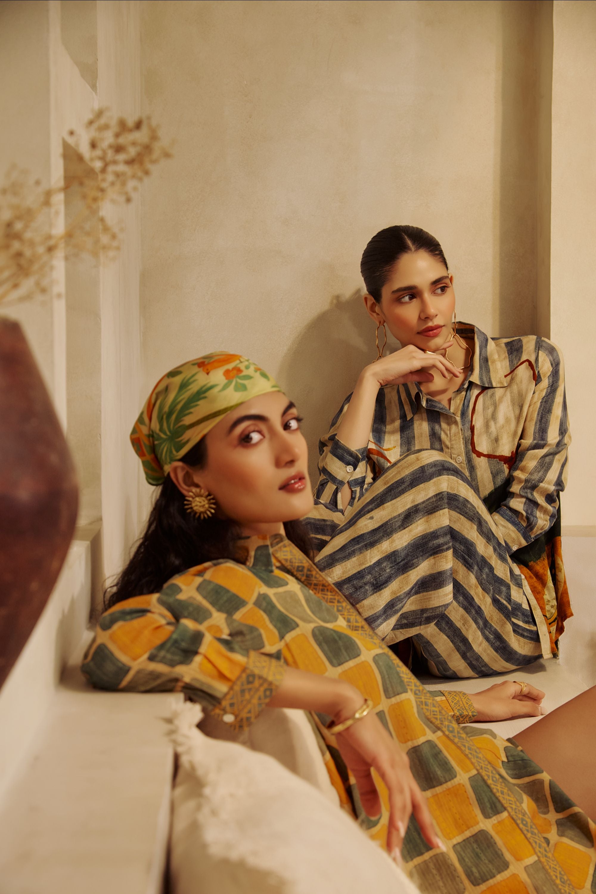 Mustard & Olive Checkered Co-ord Set .