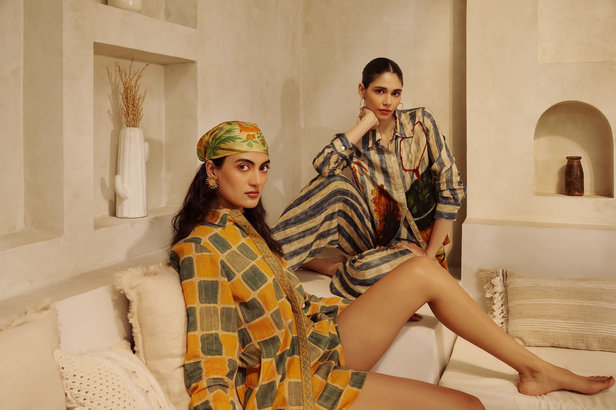 Mustard & Olive Checkered Co-ord Set .