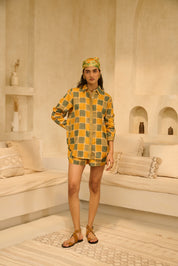 Mustard & Olive Checkered Co-ord Set .