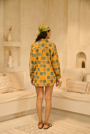 Mustard & Olive Checkered Co-ord Set .