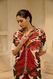 Desert Oasis Symmetrical 
Bird Print Lounge Set.