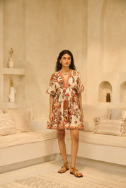 Elegance with the Floral Artisan Mini Dress