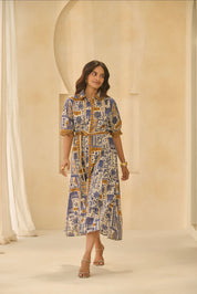 Indigo Heritage Midi Dress