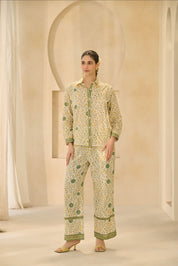 Green Floral Printed Co-ord Set.