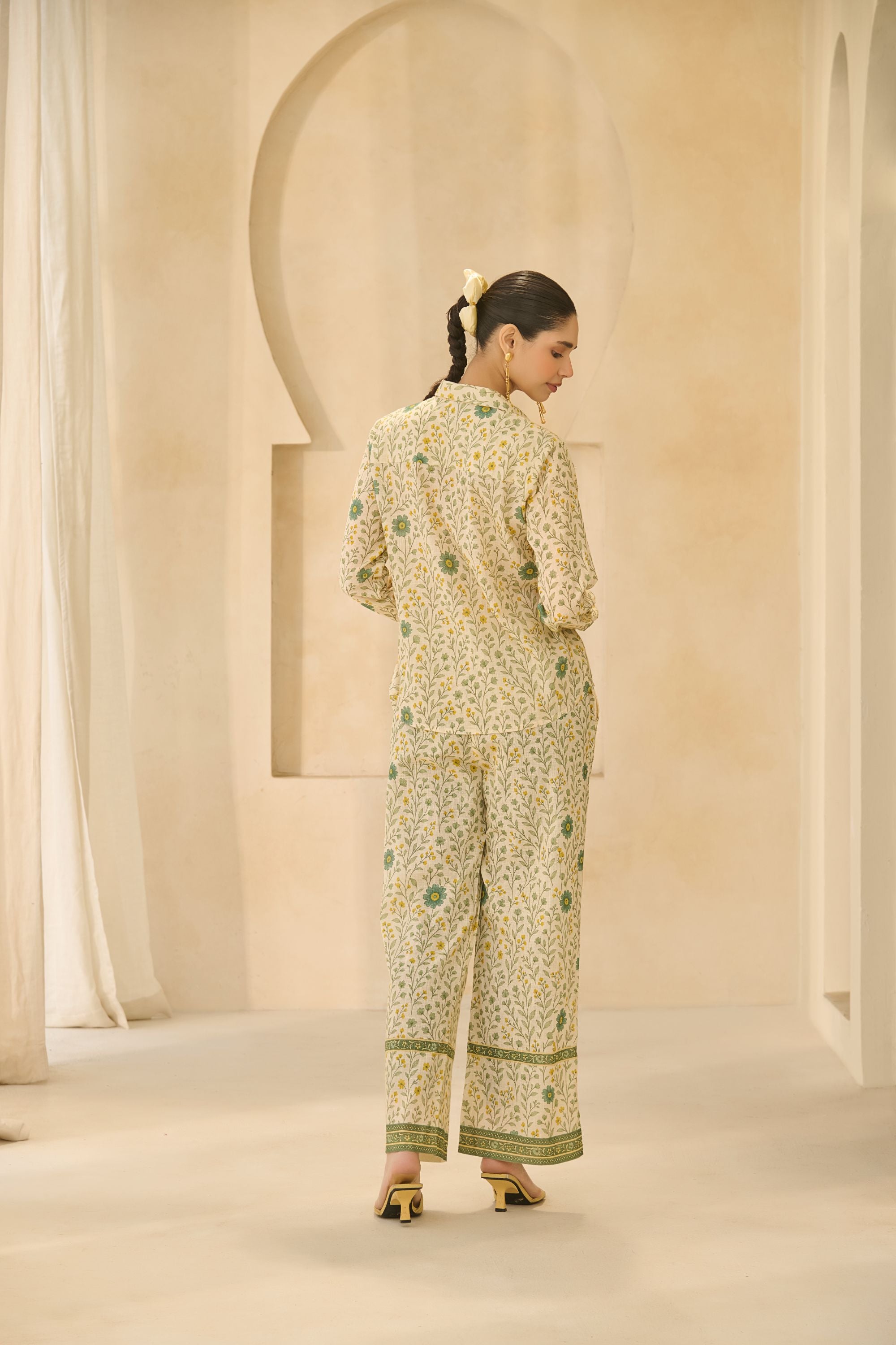 Green Floral Printed Co-ord Set.