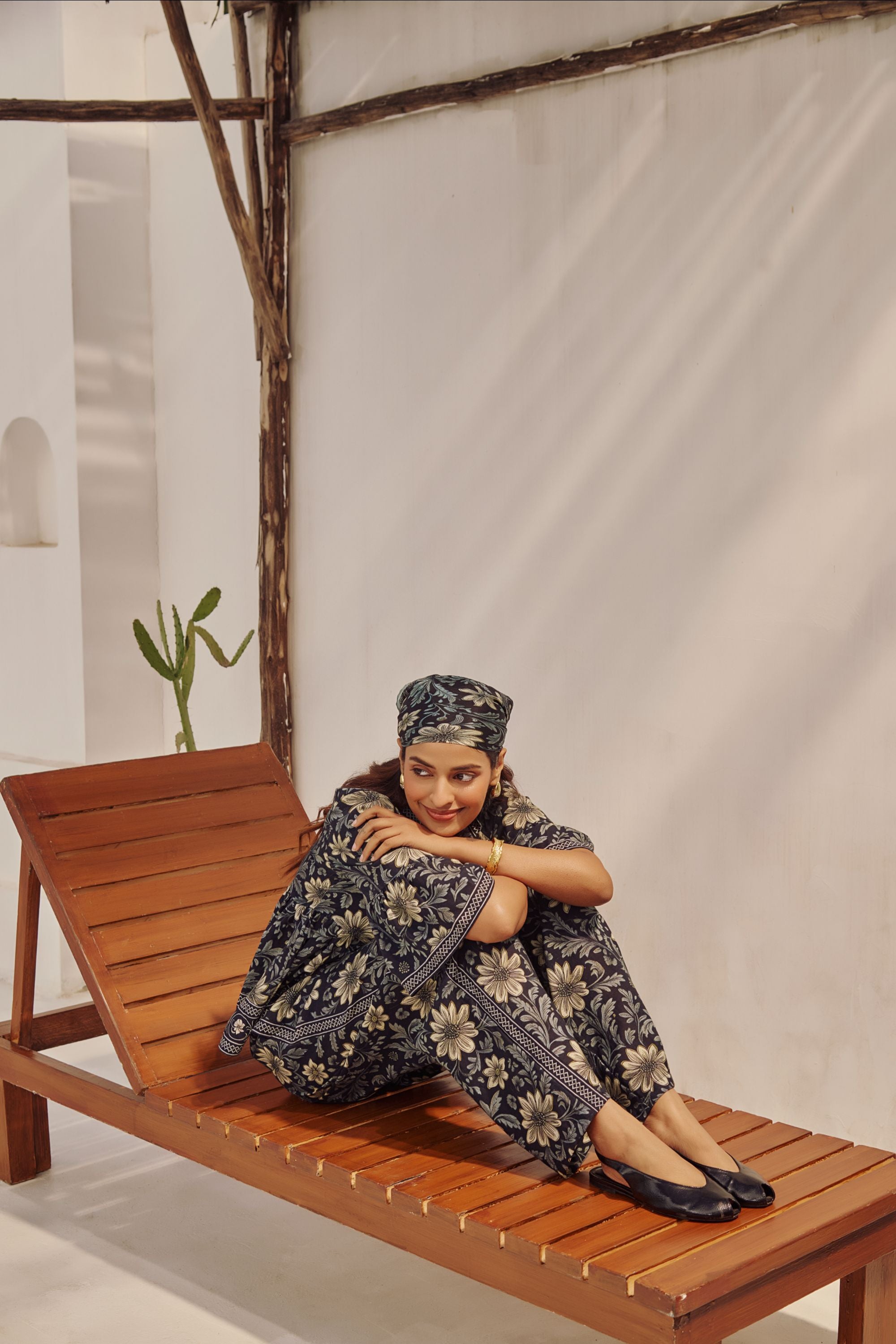 "Secret Garden" Floral Print 
 Top and Trousers Set.