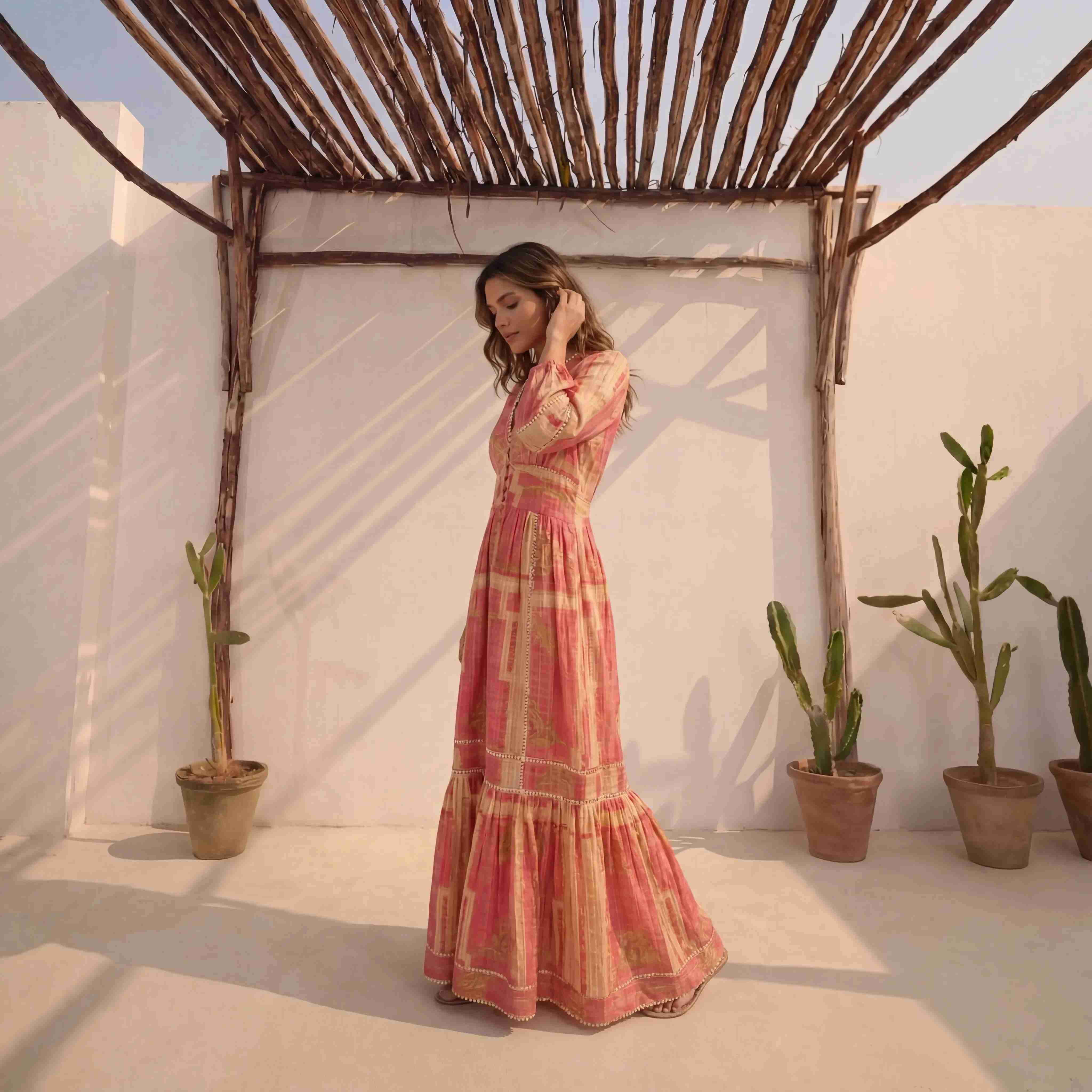 Pink Cocoa Forest Maxi Dress.