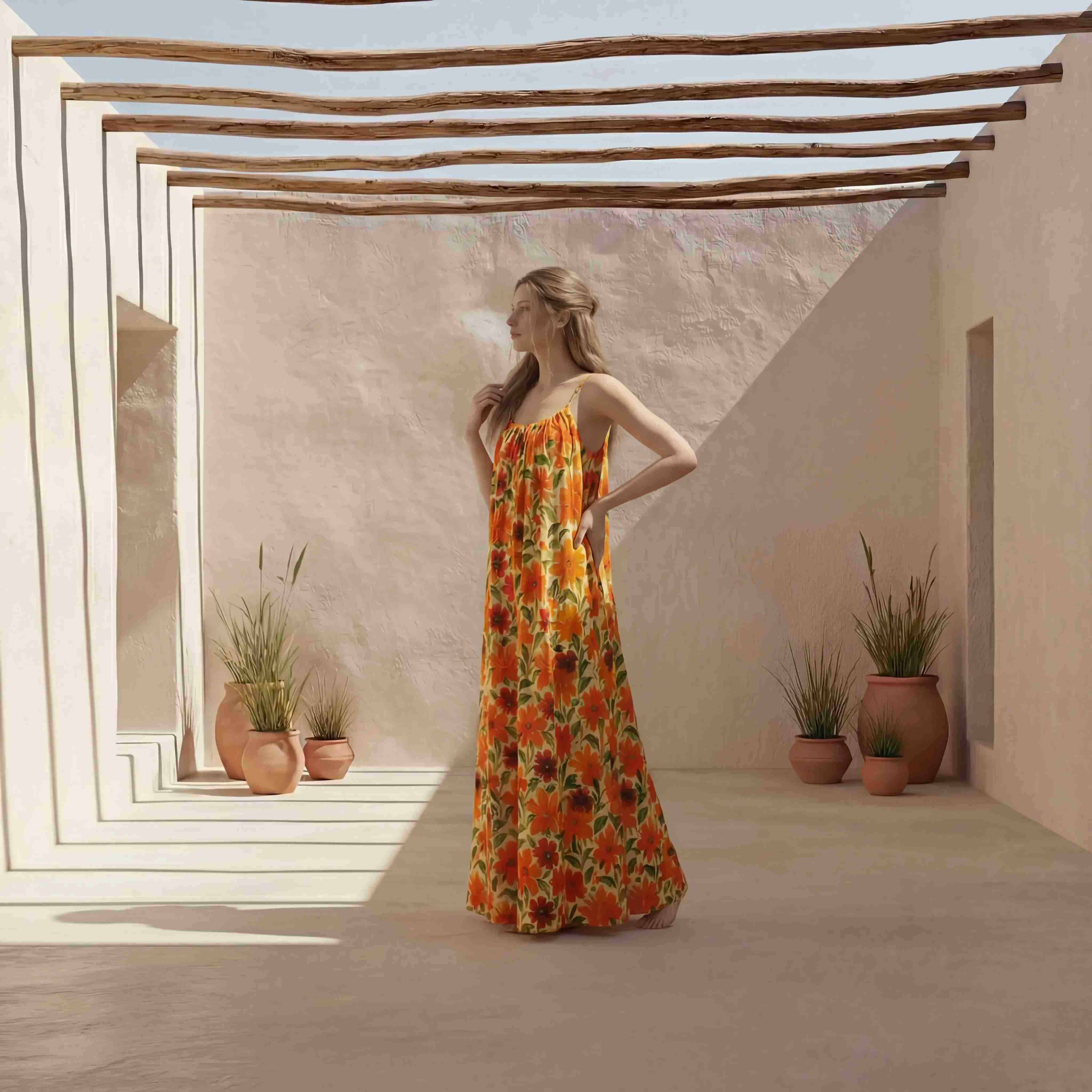 Floral Print Maxi Dress.