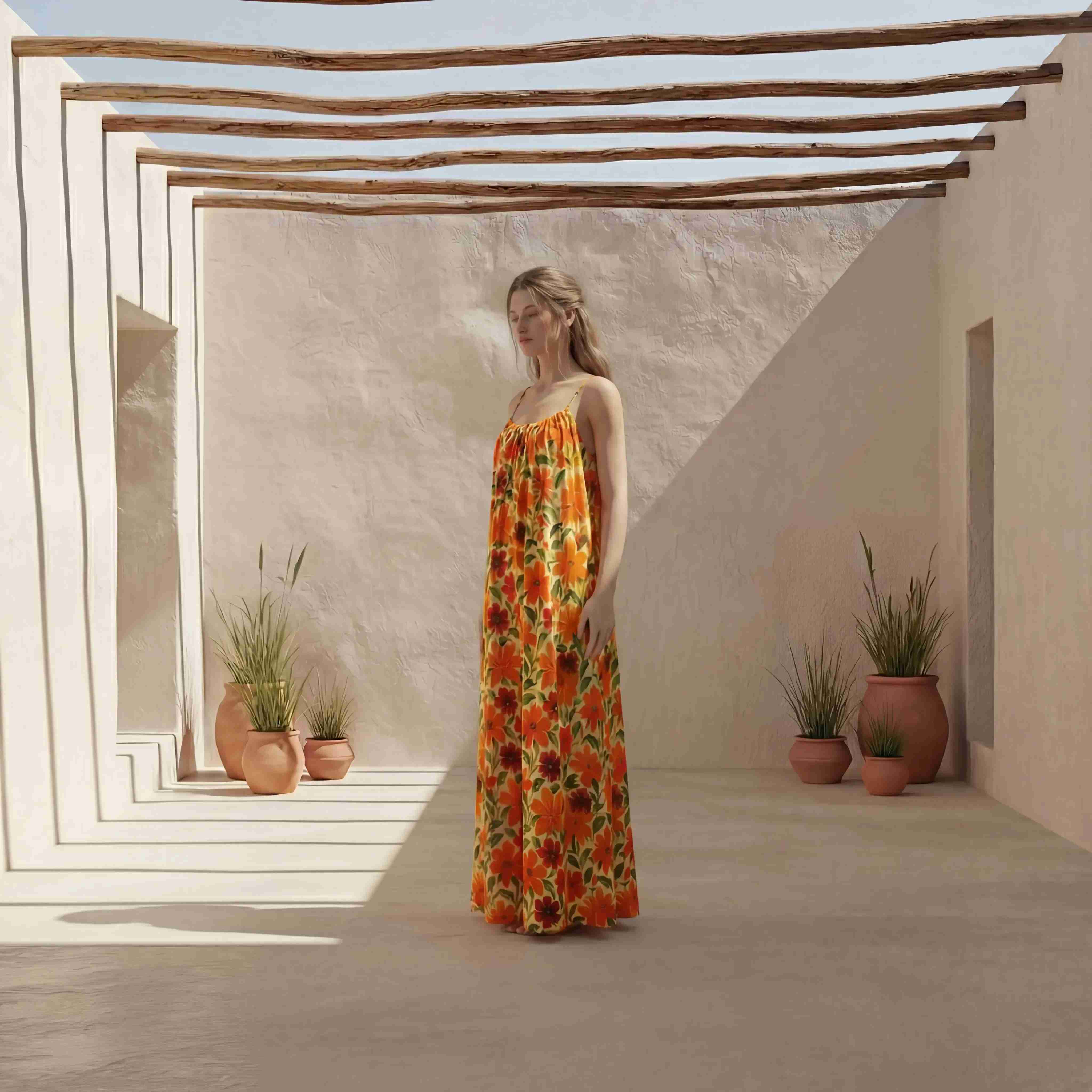 Floral Print Maxi Dress.