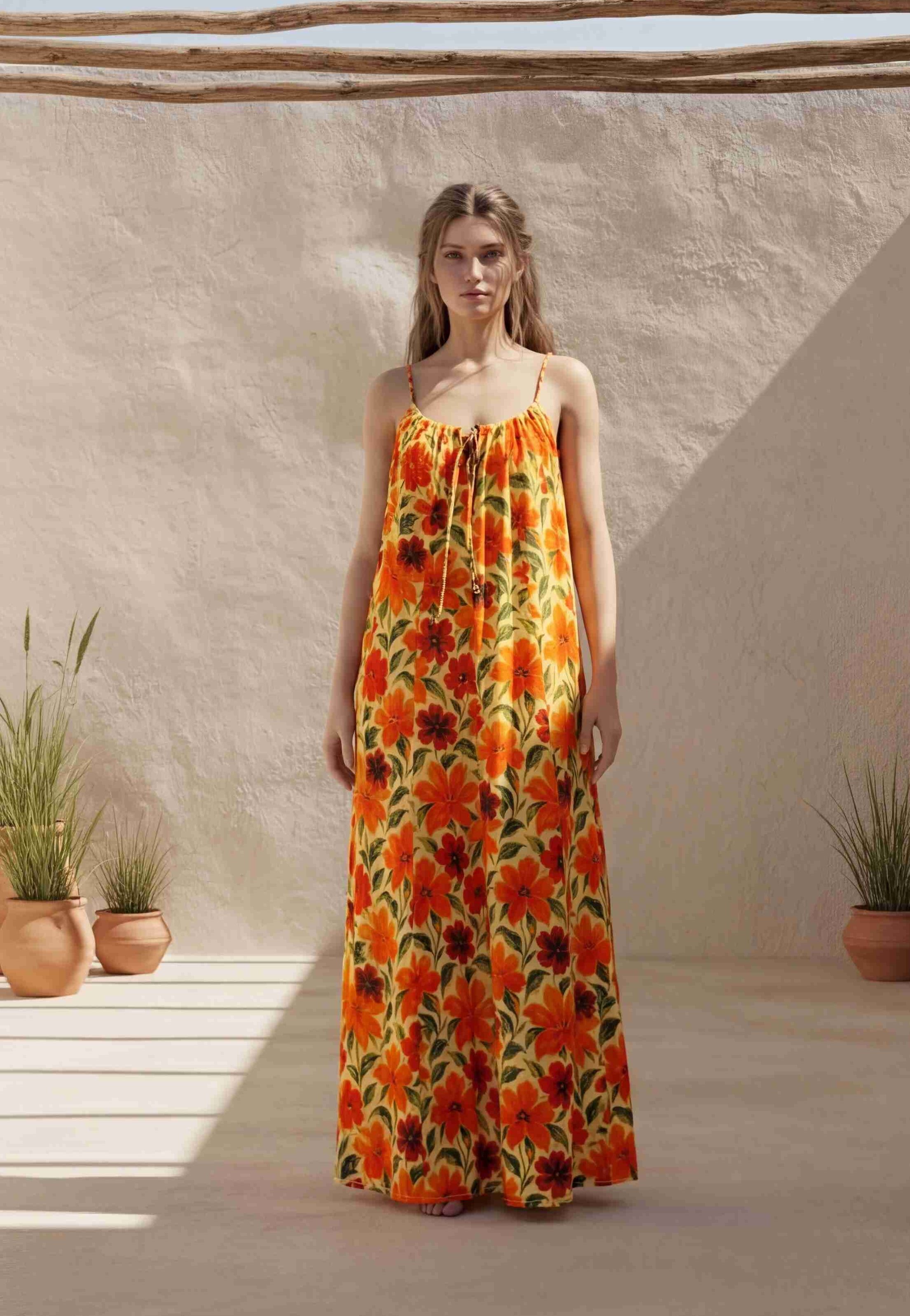 Floral Print Maxi Dress.