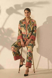 Moss Green Floral Tapestry Two Piece Set