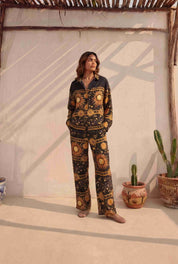 Black and Gold Celestial Print Co-ord Set