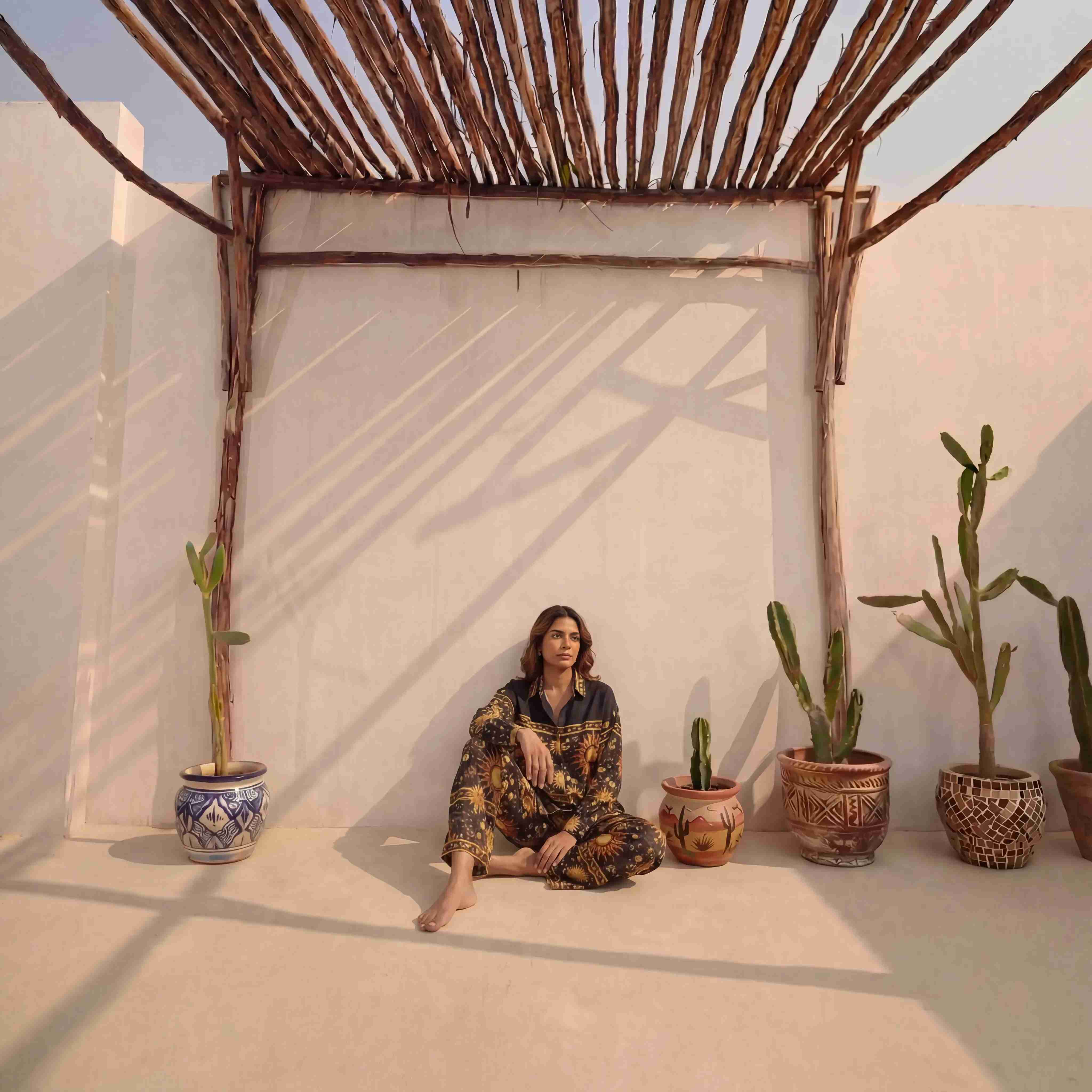 Black and Gold Celestial Print Co-ord Set