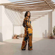 Mustard Abstract Patchwork Print Co-ord Set