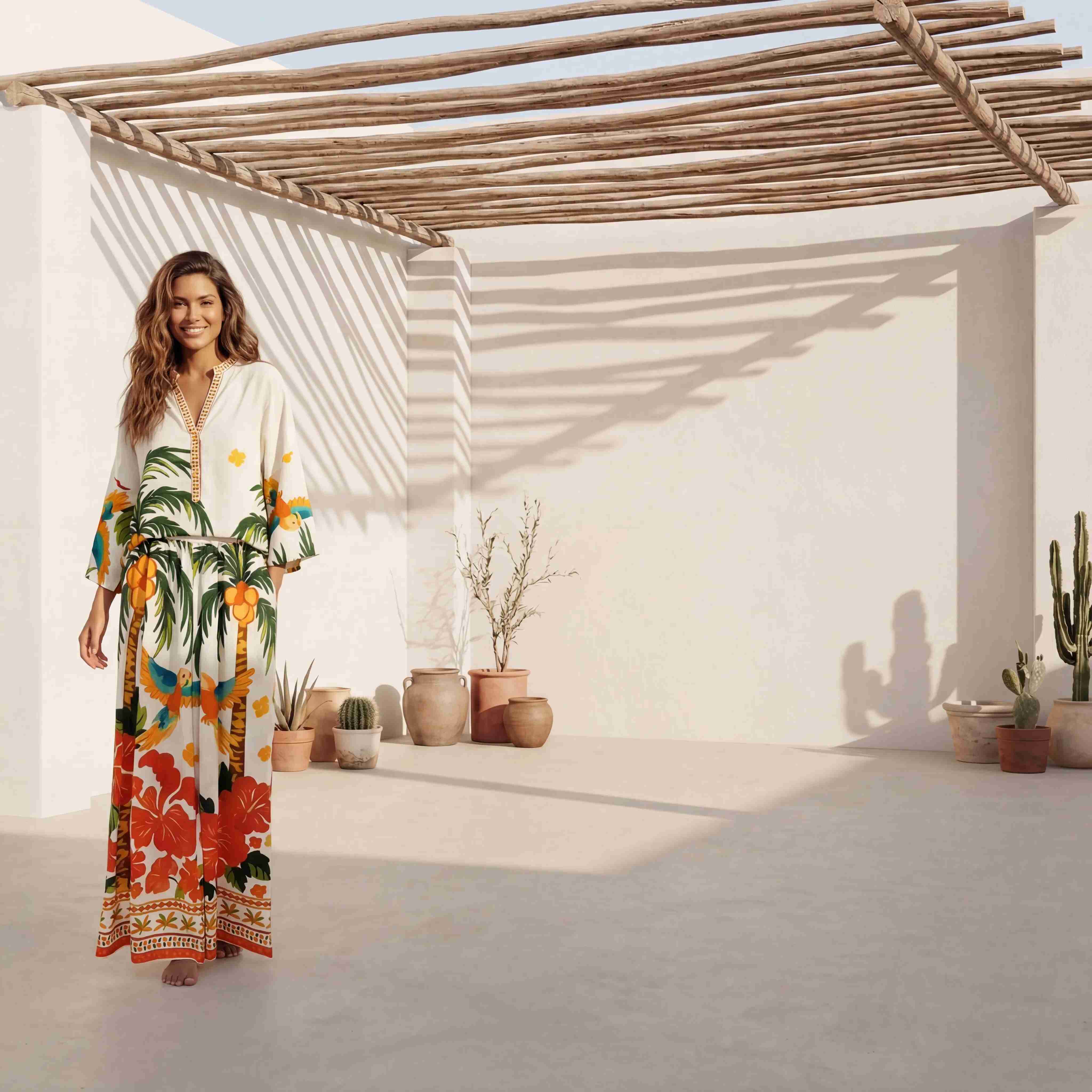 Paradise Exotic Bird Print Two piece set