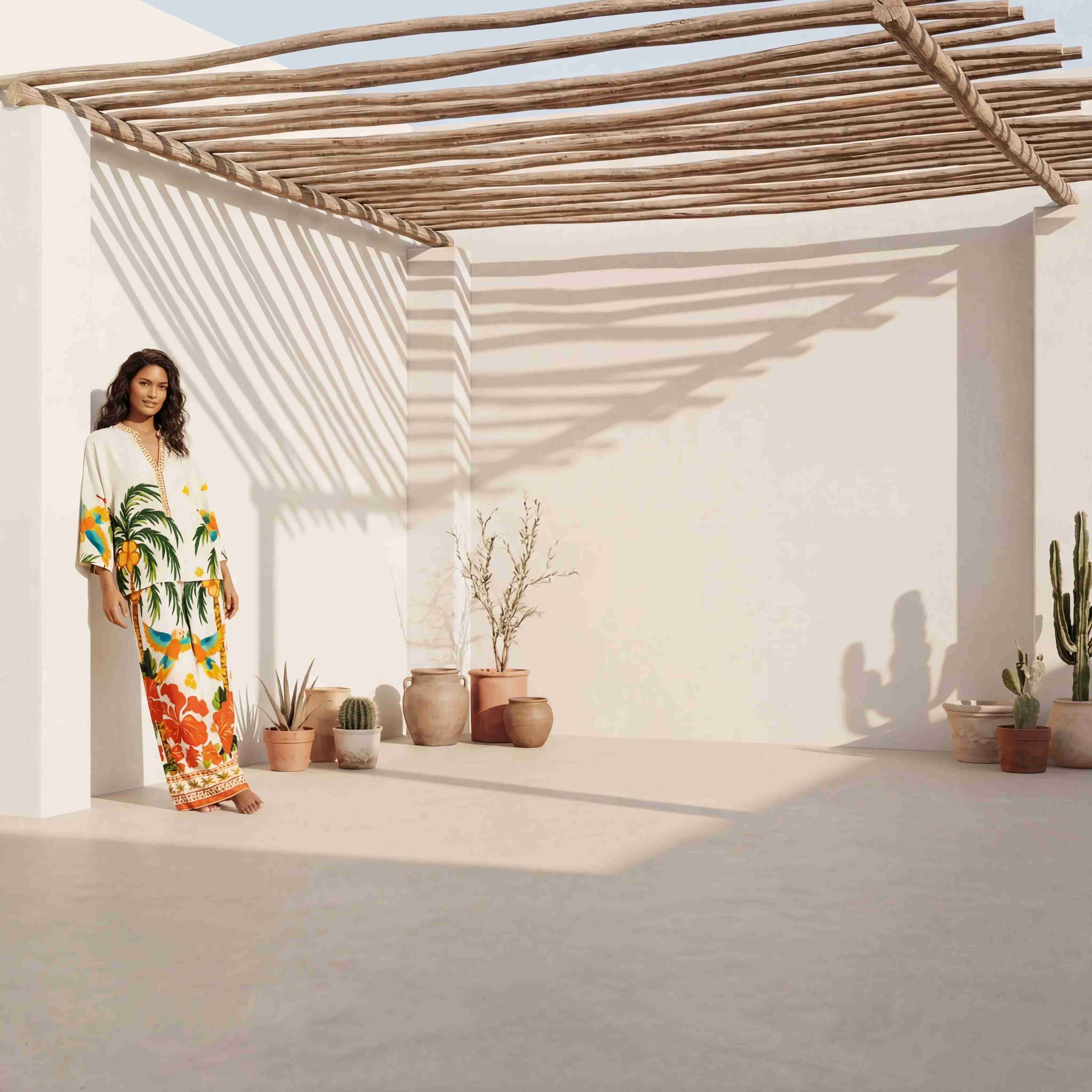 Paradise Exotic Bird Print Two piece set